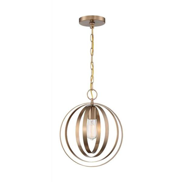 1 Light 120 volt Burnished Brass Pendant Light Fixture