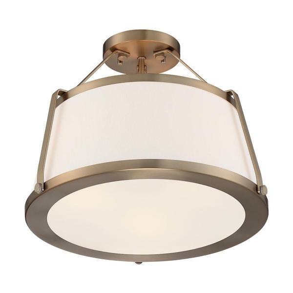 3 Light 120 volt Burnished Brass Ceiling Light Fixture