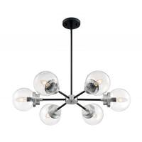Nuvo Lighting 6 Light 120 volt Matte Black with Brushed Nickel Accents Chandelier