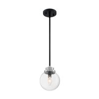 Nuvo Lighting 1 Light 120 volt Matte Black with Brushed Nickel Accents Pendant Light Fixture