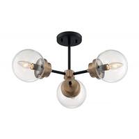 Nuvo Lighting 3 Light 120 volt Matte Black with Brass Accents Ceiling Light Fixture