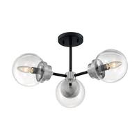 Nuvo Lighting 3 Light 120 volt Matte Black with Brushed Nickel Accents Ceiling Light Fixture