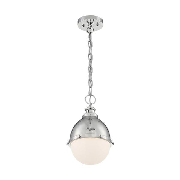 1 Light 120 volt Polished Nickel Pendant Light Fixture