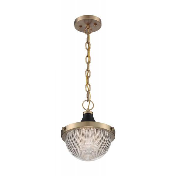 1 Light 120 volt Burnished Brass with Black Accents Pendant Light Fixture