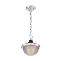 Nuvo Lighting 1 Light 120 volt Polished Nickel with Black Accents Pendant Light Fixture