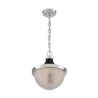 Nuvo Lighting 1 Light 120 volt Polished Nickel with Black Accents Pendant Light Fixture