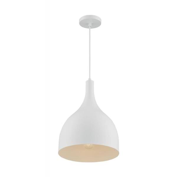 1 Light 120 volt Matte White Pendant Light Fixture