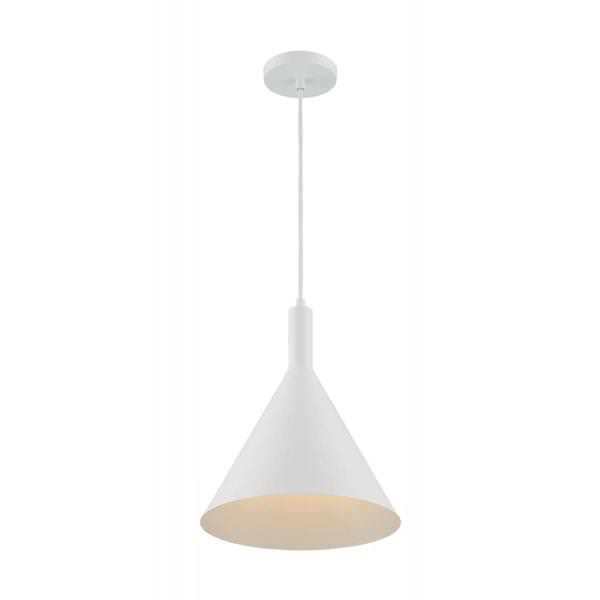 1 Light 120 volt Matte White Pendant Light Fixture