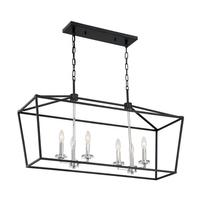 Nuvo Lighting 6 Light 120 volt Matte Black with Polished Nickel Accents Island Pendant