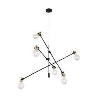 Nuvo Lighting 6 Light 120 volt Black with Brass Accents Pendant Light Fixture