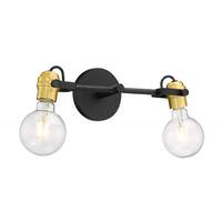 Nuvo Lighting 2 Light 120 volt Black with Brushed Brass Accents Vanity Light Fixture