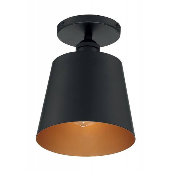 1 Light 120 volt Black with Gold Accents Ceiling Light