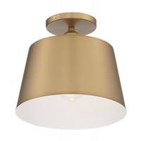Nuvo Lighting 1 Light 120 volt Brushed Brass with White Accents Ceiling Light