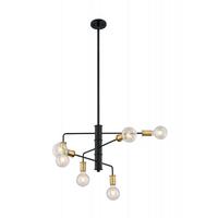 Nuvo Lighting 6 Light 120 volt Black with Brushed Brass Chandelier Light Fixture