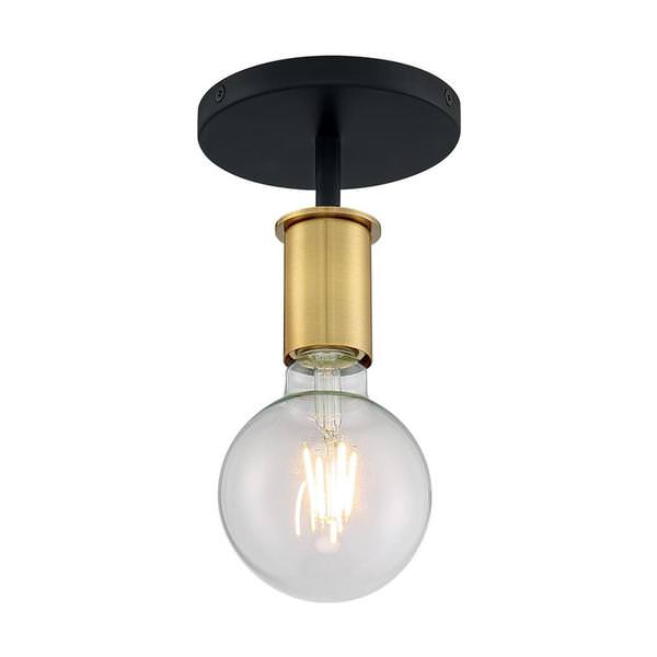 1 Light 120 volt Black with Brushed Brass Accents Ceiling Light