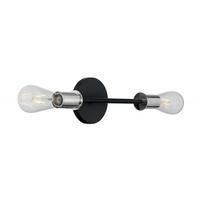 Nuvo Lighting 2 Light 120 volt Black with Polished Nickel Accents Vanity Light Fixture