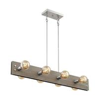 Nuvo Lighting 8 Light 120 volt Driftwood with Brushed Nickel Accents Island Pendant