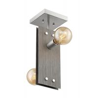 Nuvo Lighting 2 Light 120 volt Driftwood with Brushed Nickel Accents Ceiling Light
