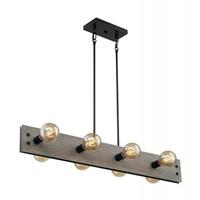 Nuvo Lighting 8 Light 120 volt Driftwood with Black Accents Island Pendant