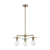 Nuvo Lighting 3 Light 120 volt Vintage Brass Chandelier
