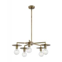 Nuvo Lighting 5 Light 120 volt Vintage Brass Chandelier