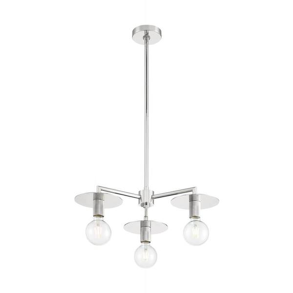 3 Light 120 volt Polished Nickel Chandelier