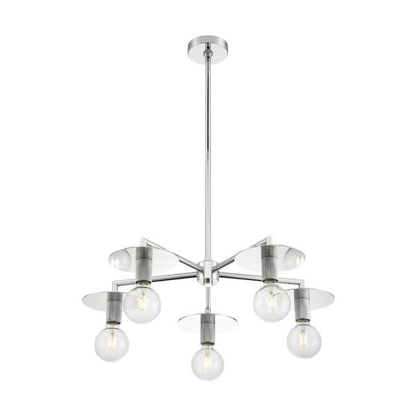 5 Light 120 volt Polished Nickel Chandelier