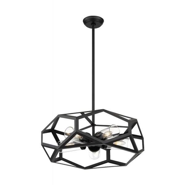 5 Light 120 volt Black Chandelier Light Fixture