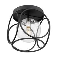 Nuvo Lighting 1 Light Black with Polished Nickel Accents Ceiling Light Fixture