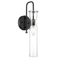 Nuvo Lighting 1 Light 120 volt Black Clear Glass Shade Wall Sconce