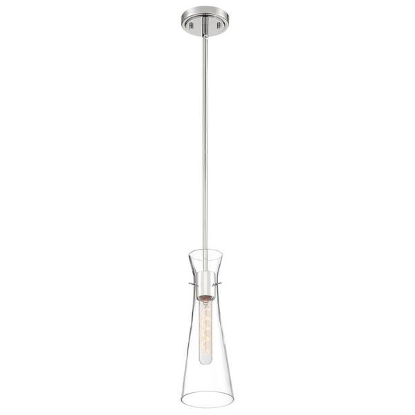 1 Light 120 volt Polished Nickel Indoor Mini Pendant Light Fixture