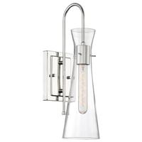 Nuvo Lighting 1 Light 120 volt Polished Nickel Clear Glass Shade Wall Sconce