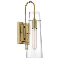 Nuvo Lighting 1 Light 120 volt Vintage Brass Clear Glass Shade Wall Sconce
