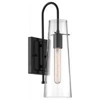 Nuvo Lighting 1 Light 120 volt Black Clear Glass Shade Wall Sconce