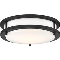 View 10" 18 watt 120 volt 3000K Matte Black White Acrylic Lens Flush Mount