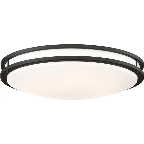 24" 25 watt 120 volt 3000K Natural White Matte Black White Acrylic Lens Flush Mount