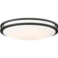 View 24" 25 watt 120 volt 3000K Natural White Matte Black White Acrylic Lens Flush Mount