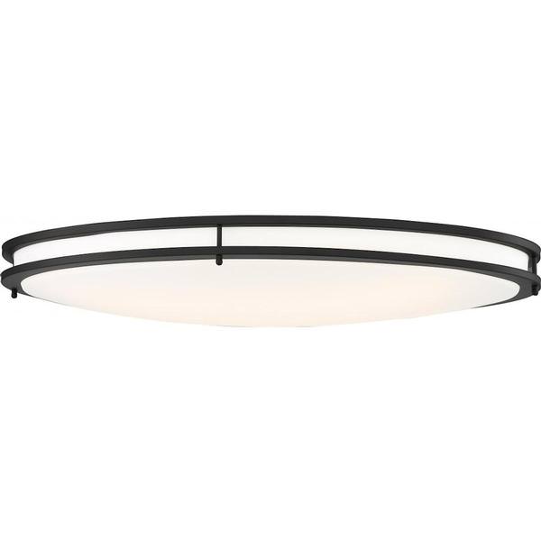 32" 52 watt 120 volt 3000K Natural White Matte Black White Acrylic Lens Flush Mount