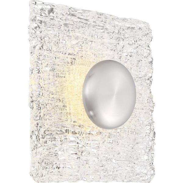 11 watt 120 volt 3000K Natural White Polished Nickel Woven Glass Shade LED Ceiling Light