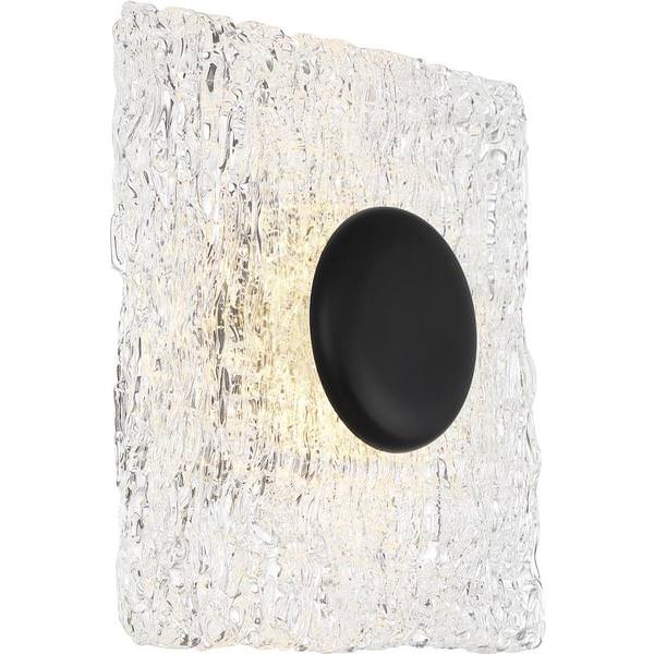 11 watt 120 volt 3000K Natural White Matte Black Woven Glass Shade LED Ceiling Light