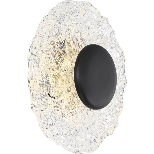 11 watt 120 volt 3000K Natural White Matte Black Woven Glass Shade LED Ceiling Light