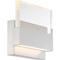View 15 watt 120 volt 3000K Dimmable Polished Nickel Finish with Seeded Glass Shade LED Wall Sconce