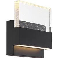 Nuvo Lighting 15 watt 120 volt 3000K Dimmable Matte Black Finish with Seeded Glass Shade LED Wall Sconce