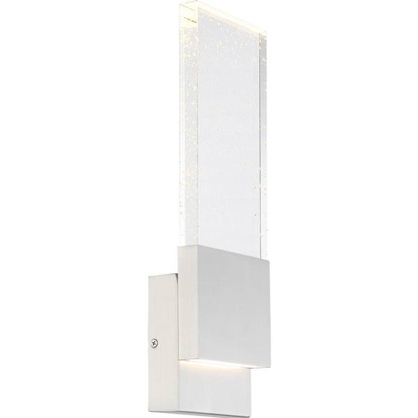 13 watt 120 volt 3000K Dimmable Polished Nickel Finish with Seeded Glass Shade LED Wall Sconce