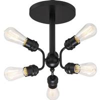 Nuvo Lighting 6 Light Black Finish Semi-Flush Mount Fixture