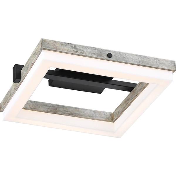 52 watt 120 volt 3000K Natural White Black Gray Wood Frame Dimmable LED Semi-Flush