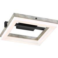 Nuvo Lighting 52 watt 120 volt 3000K Natural White Black Gray Wood Frame Dimmable LED Semi-Flush