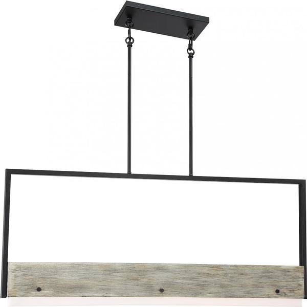39 watt 120 volt 3000K Natural White Black Gray Wood Frame LED Pendant Light Dimmable