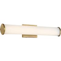 View 24" 26 watt 120 volt 3000K Dimmable Brushed Brass Striped Acrylic Lens Vanity Light