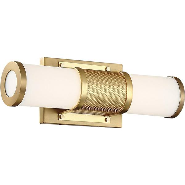 12" 13 watt 120 volt 3000K Dimmable Brushed Brass Frosted Acrylic Lens Vanity Light